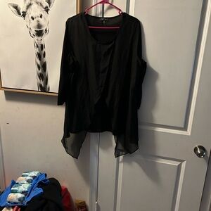 Slinky Brand Black Sheer Women's Blouse